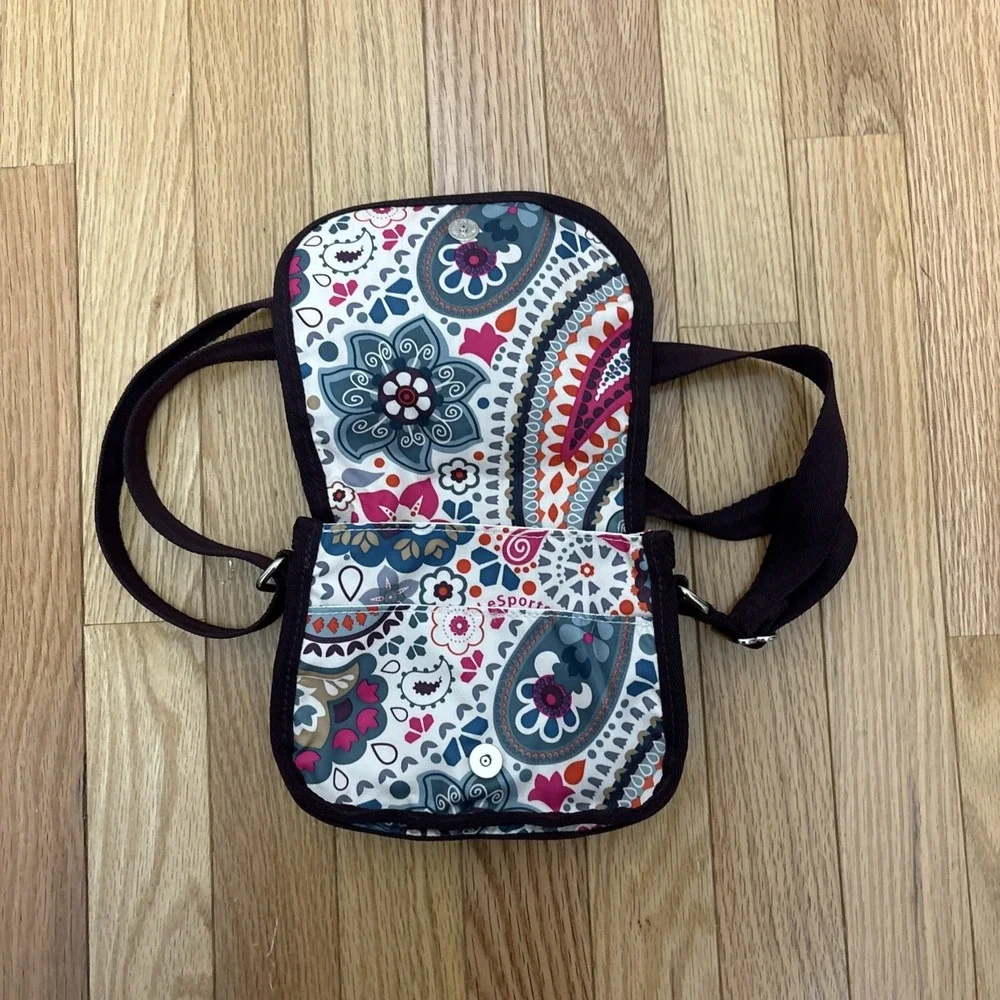 LeSportsac Mini Floral‎ Brown Crossbody Bag